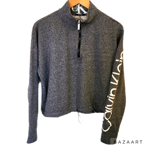 Calvin Klein Jackets & Blazers - Calvin Klein Quarter Zip Crop Sweatshirt